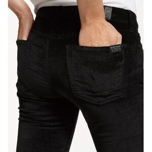 7 For All Mankind Ankle Skinny Black Velvet Jeans